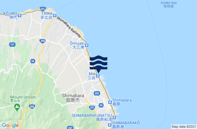 Mappa delle maree di Shimabara-shi, Japan