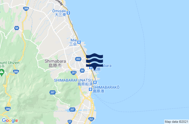 Mappa delle maree di Shimabara, Japan