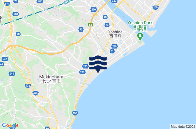 Mappa delle maree di Shimada, Japan
