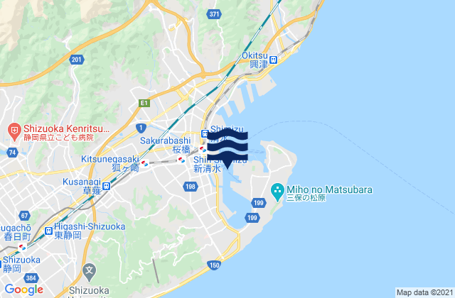 Mappa delle maree di Shimizu Ko, Japan
