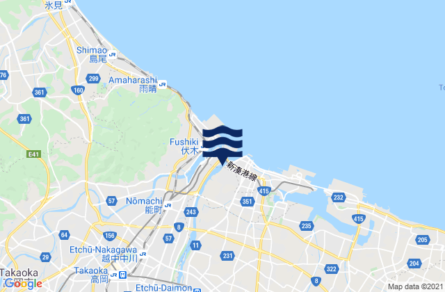 Mappa delle maree di Shimminato, Japan