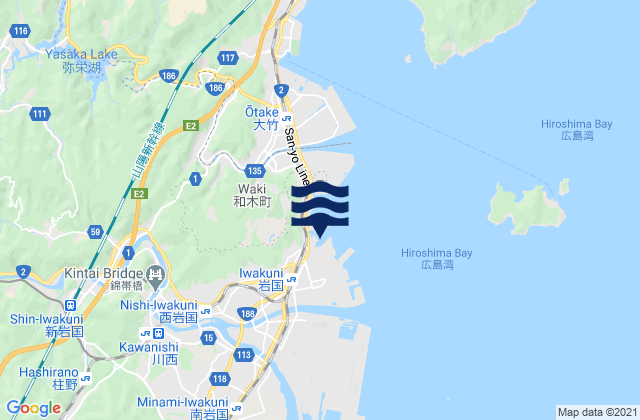 Mappa delle maree di Shimminato, Japan