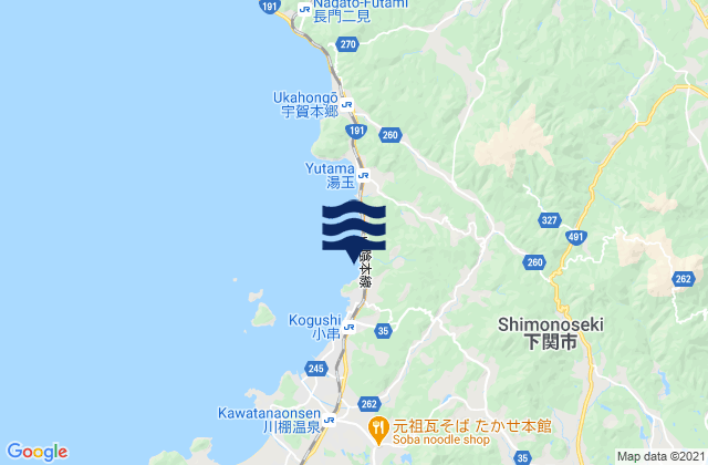 Mappa delle maree di Shimonoseki Shi, Japan
