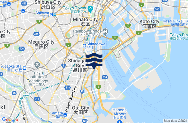 Mappa delle maree di Shinagawa-ku, Japan