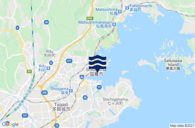 Mappa delle maree di Shiogama Shi, Japan