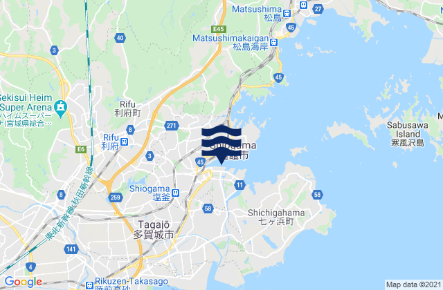 Mappa delle maree di Shiogama, Japan