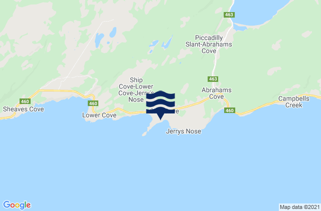 Mappa delle maree di Ship Cove, Canada