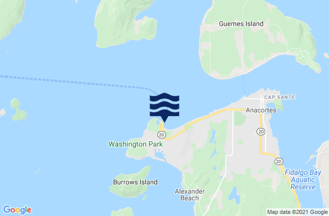Mappa delle maree di Ship Harbor Fidalgo Island, United States