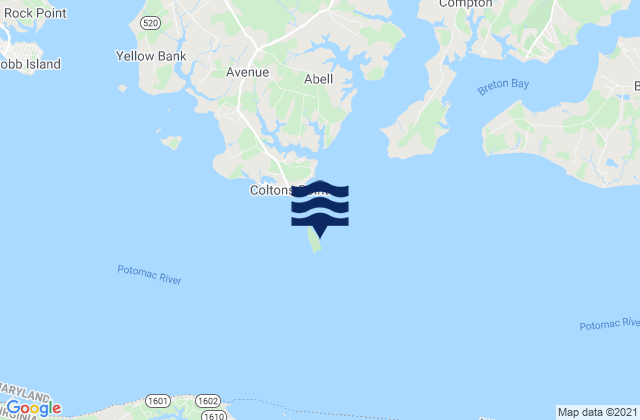 Mappa delle maree di Shipping Point, Saint Clements Bay, United States