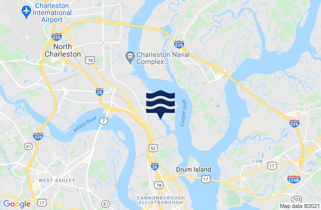 Mappa delle maree di Shipyard Creek (0.8 mile above entrance), United States