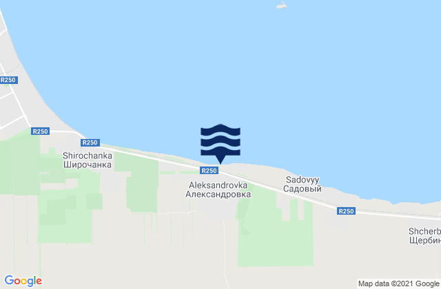 Mappa delle maree di Shirochanka, Russia