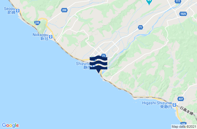 Mappa delle maree di Shizunai-furukawachō, Japan