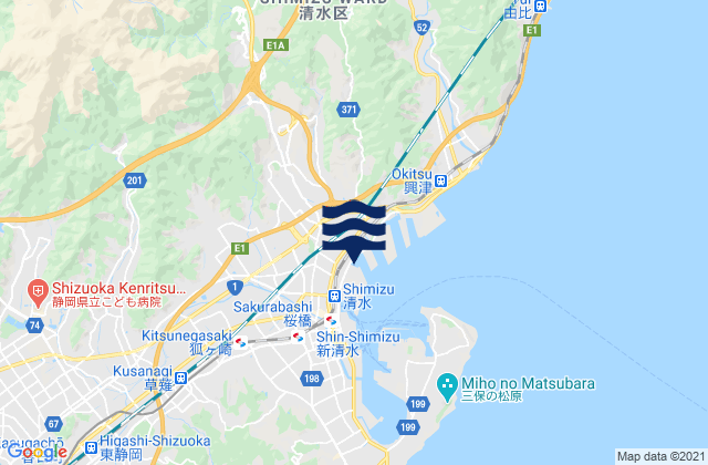 Mappa delle maree di Shizuoka-shi, Japan