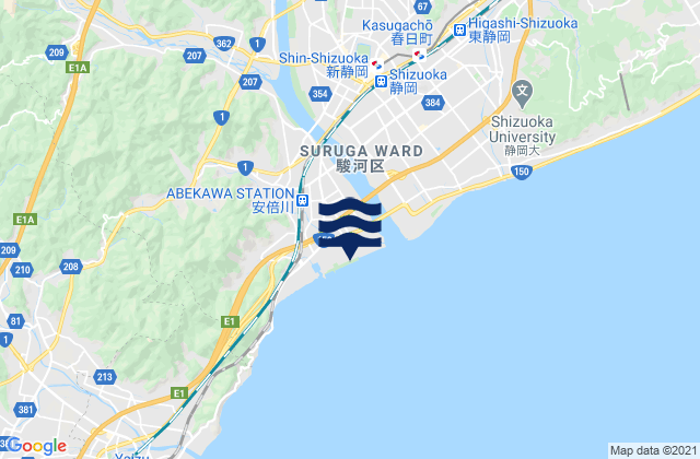 Mappa delle maree di Shizuoka, Japan