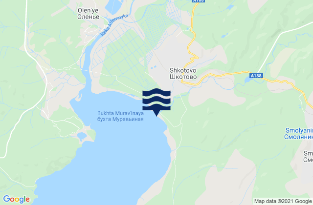 Mappa delle maree di Shkotovo, Russia