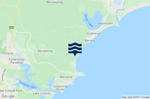 Mappa delle maree di Shoalhaven Shire, Australia