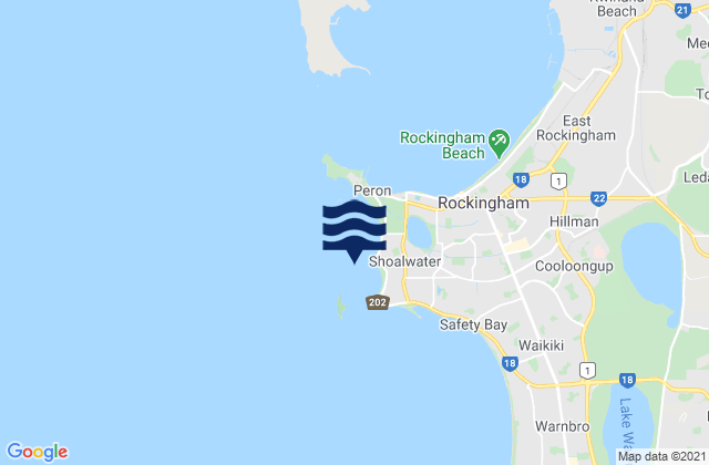 Mappa delle maree di Shoalwater Bay, Australia