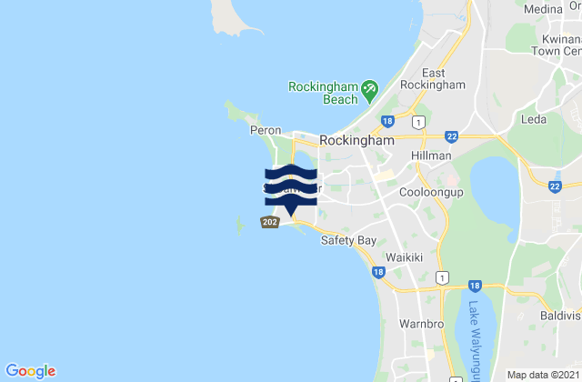 Mappa delle maree di Shoalwater, Australia