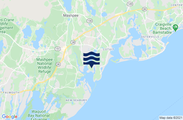 Mappa delle maree di Shoestring Bay, United States