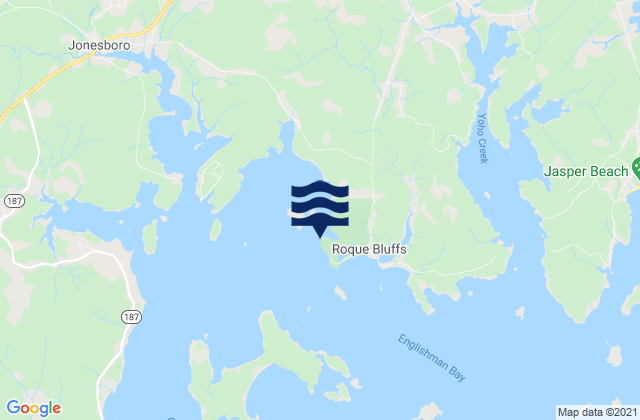 Mappa delle maree di Shoppee Point Englishman Bay, United States