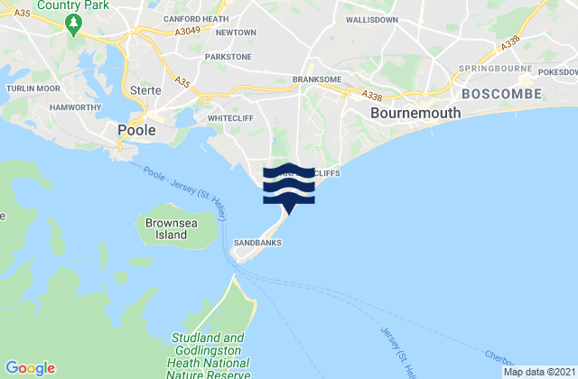 Mappa delle maree di Shore Road Beach, United Kingdom