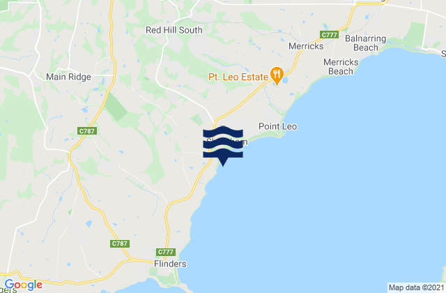 Mappa delle maree di Shoreham Beach, Australia