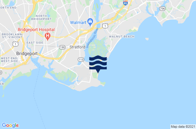 Mappa delle maree di Short Beach Stratford, United States