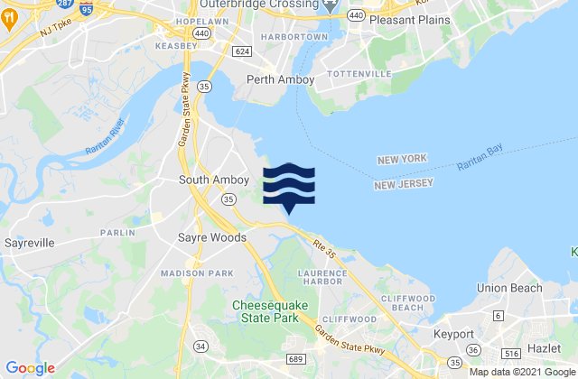 Mappa delle maree di Shrewsbury, United States