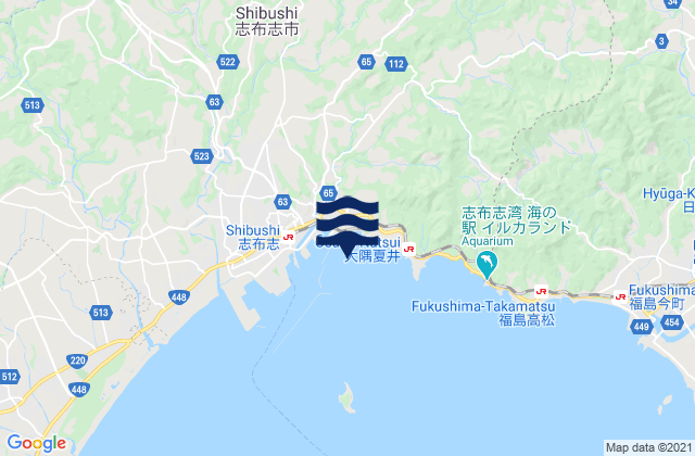 Mappa delle maree di Sibusi, Japan