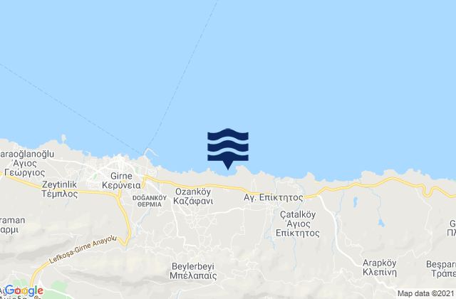 Mappa delle maree di Sicharí, Cyprus