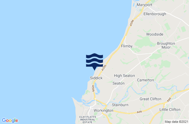 Mappa delle maree di Siddick Beach, United Kingdom