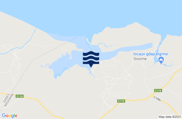 Mappa delle maree di Sidi Makhlouf, Tunisia