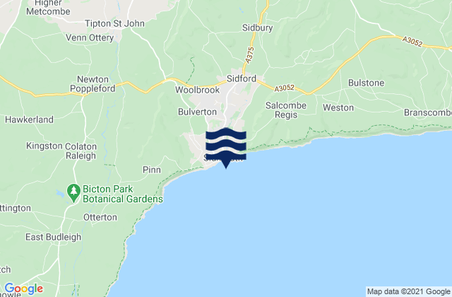 Mappa delle maree di Sidmouth (Lyme Bay), United Kingdom