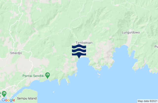 Mappa delle maree di Sidomulyo Kulon, Indonesia