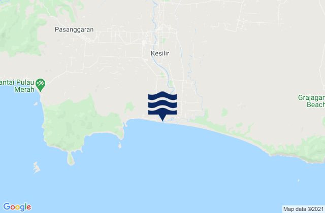 Mappa delle maree di Siliragung, Indonesia