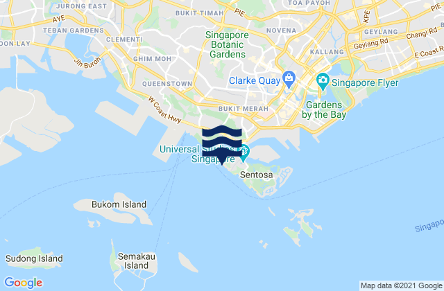 Mappa delle maree di Siloso Beach, Singapore