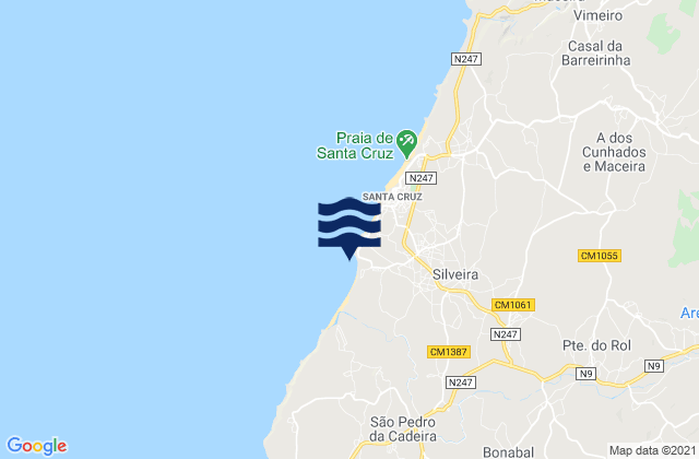Mappa delle maree di Silveira, Portugal