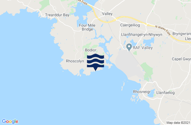 Mappa delle maree di Silver Bay (Holy Island), United Kingdom