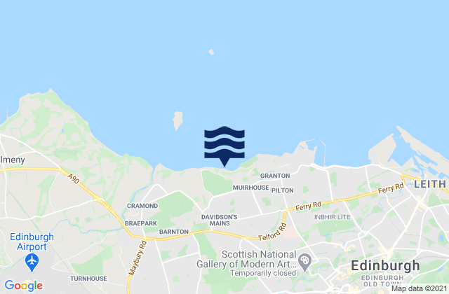 Mappa delle maree di Silverknowes Beach, United Kingdom