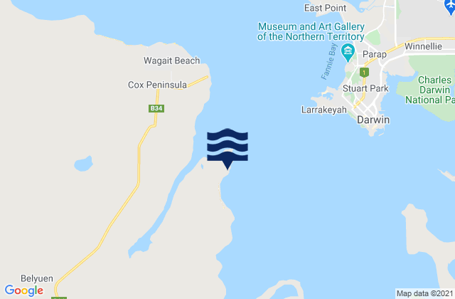 Mappa delle maree di Silversands, Australia