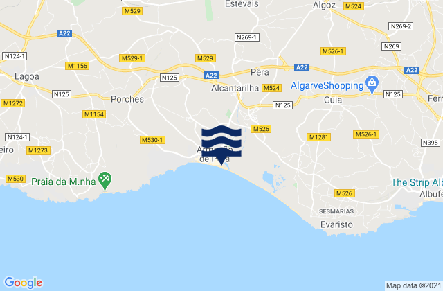 Mappa delle maree di Silves, Portugal