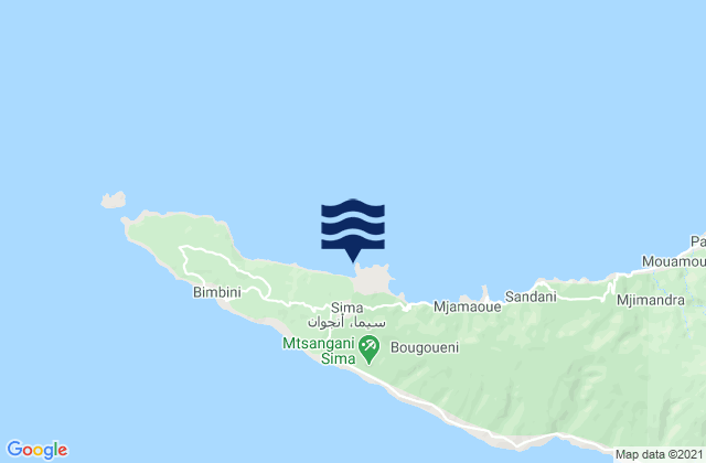 Mappa delle maree di Sima, Comoros