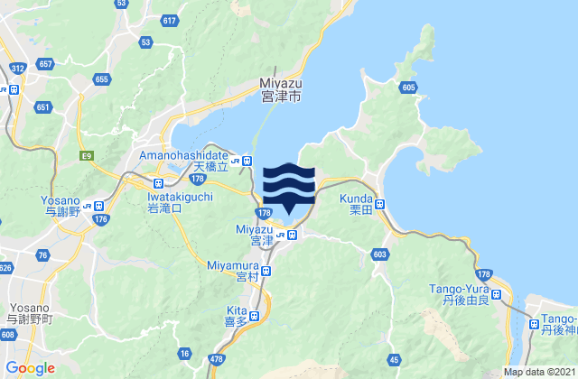 Mappa delle maree di Sima Saki, Japan