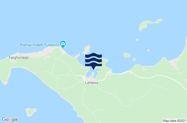 Mappa delle maree di Simanari Bay (Nias Island), Indonesia