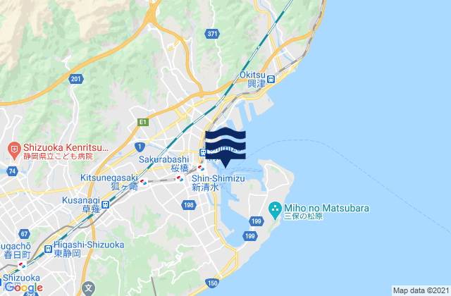 Mappa delle maree di Simizu, Japan