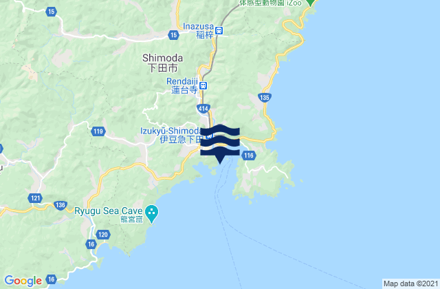 Mappa delle maree di Simoda, Japan