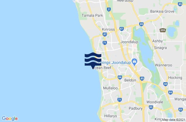 Mappa delle maree di Sinagra, Australia