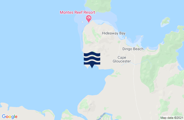 Mappa delle maree di Sinclair Bay, Australia