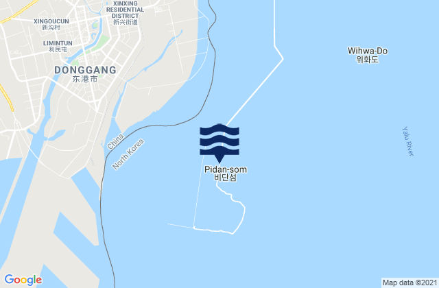Mappa delle maree di Sindo-gun, North Korea