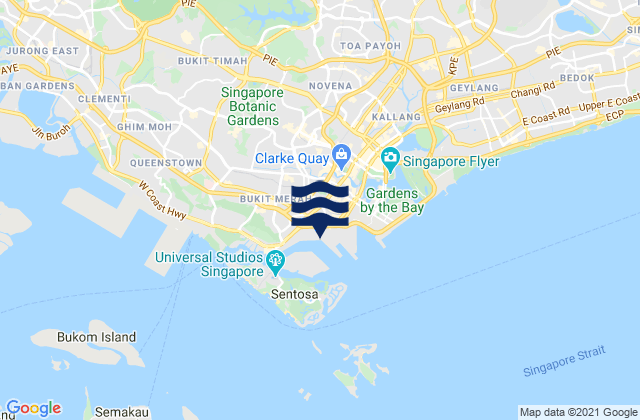 Mappa delle maree di Singapore